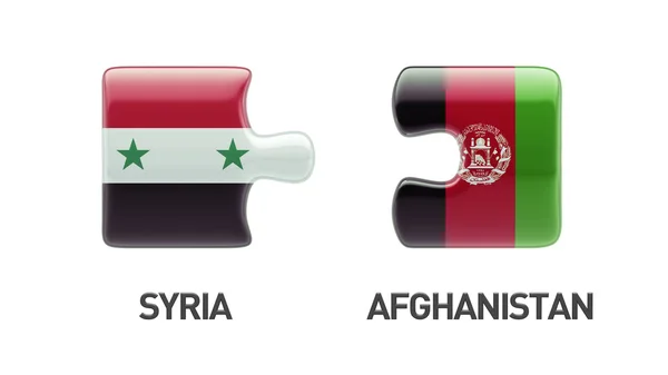 Syrie Afghanistan Puzzle Concept — Photo