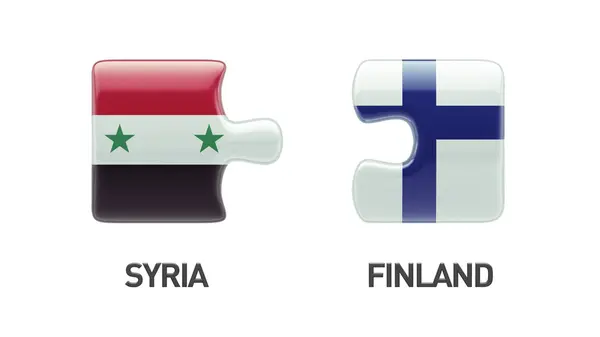 Συρία Φινλανδία παζλ έννοια — Φωτογραφία Αρχείου