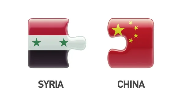 Συρία Κίνα παζλ έννοια — Φωτογραφία Αρχείου
