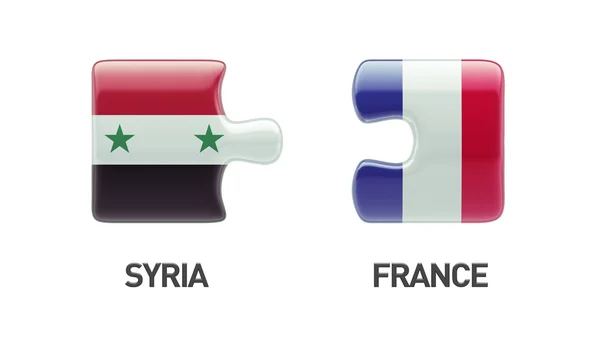 Siria Francia Puzzle Concepto — Foto de Stock