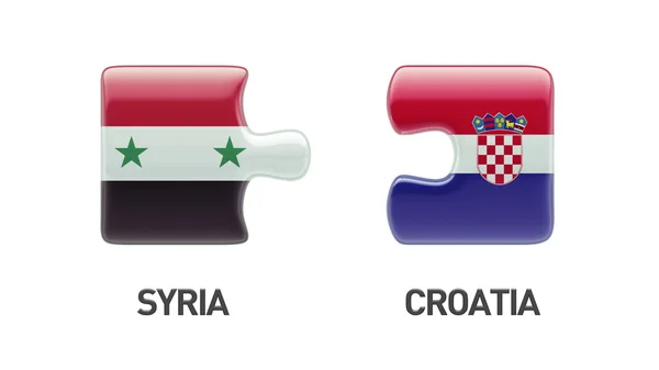 Syrien kroatien puzzle-konzept — Stockfoto