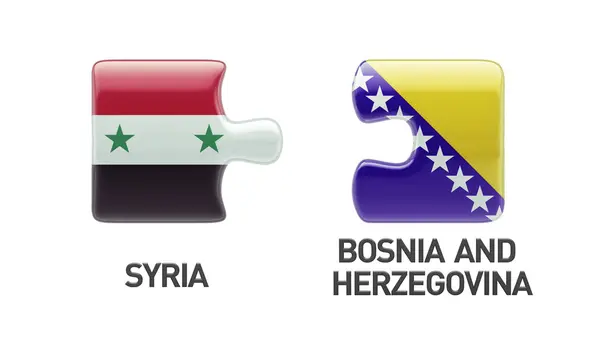 Συρία έννοια παζλ Βοσνία-Ερζεγοβίνη — Φωτογραφία Αρχείου