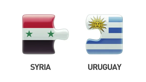 叙利亚乌拉圭拼图概念 — 图库照片
