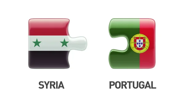 Syrië Portugal puzzel Concept — Stockfoto