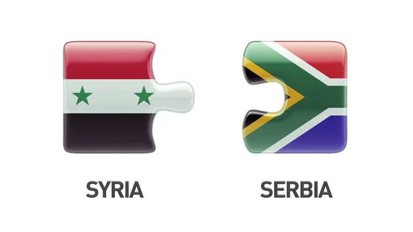 Syria South Africa  Puzzle Concept — Stock Photo, Image