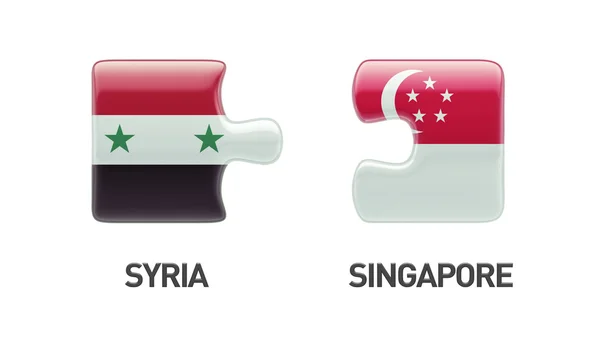 Συρία Σιγκαπούρη παζλ έννοια — Φωτογραφία Αρχείου