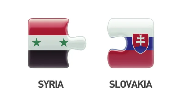 Συρία Σλοβακία παζλ έννοια — Φωτογραφία Αρχείου