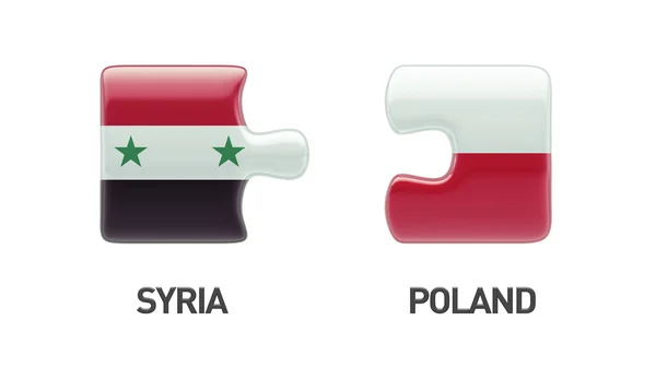 Syria Poland  Puzzle Concept — Stock Photo, Image