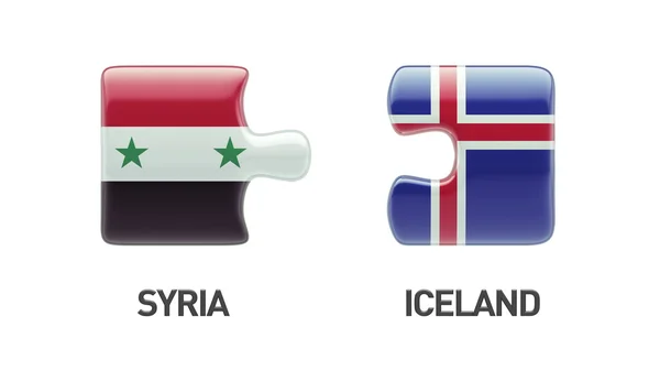 Syria Iceland  Puzzle Concept — Stock Photo, Image