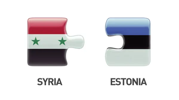 Syria Estonia  Puzzle Concept — Stock Photo, Image