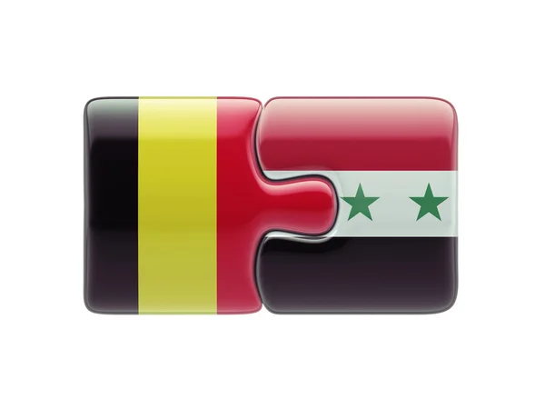 Síria Bélgica Puzzle Concept — Fotografia de Stock