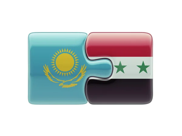 Syria Kazakhstan  Puzzle Concept — Stock Photo, Image