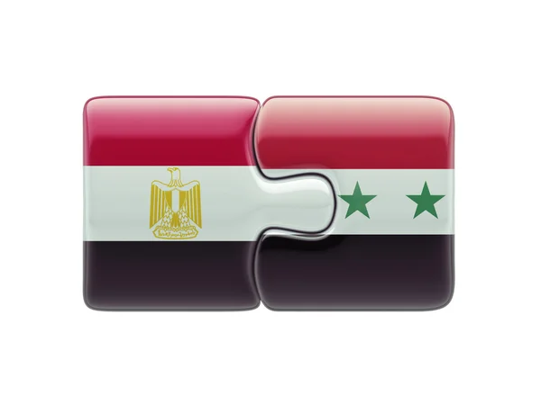 Syria Egypt  Puzzle Concept — Stock Photo, Image