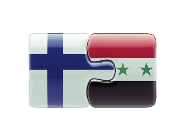 Syria Finland  Puzzle Concept — Stock Photo, Image