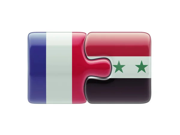 Syria France  Puzzle Concept — Stock Photo, Image