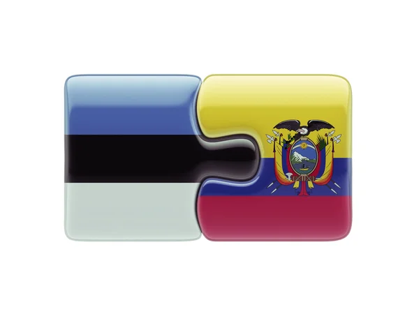 Estonia Ecuador Puzzle Concept — Stock Photo, Image