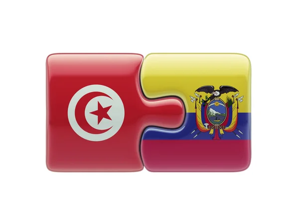Tunisia ecuador puzzle-konzept — Stockfoto
