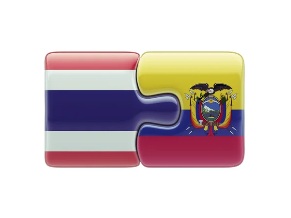 Thailand Ecuador Puzzle Concept — Stock Photo, Image