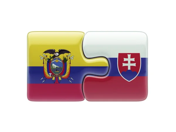 Slowakei Ecuador Puzzle-Konzept — Stockfoto