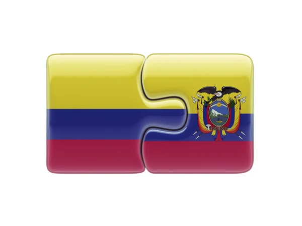 Colombia Ecuador Puzzle Concept — Stock Photo, Image