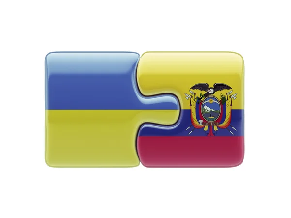 Ukrainisches ecuador puzzle konzept — Stockfoto