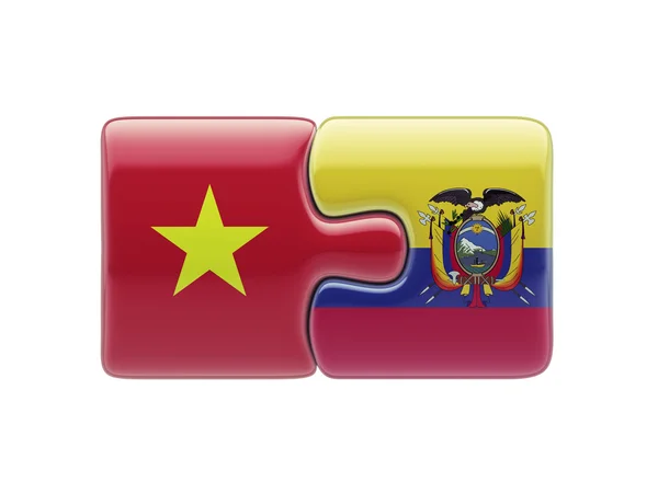 Vietnam Ecuador Puzzle Concept — Stock Photo, Image
