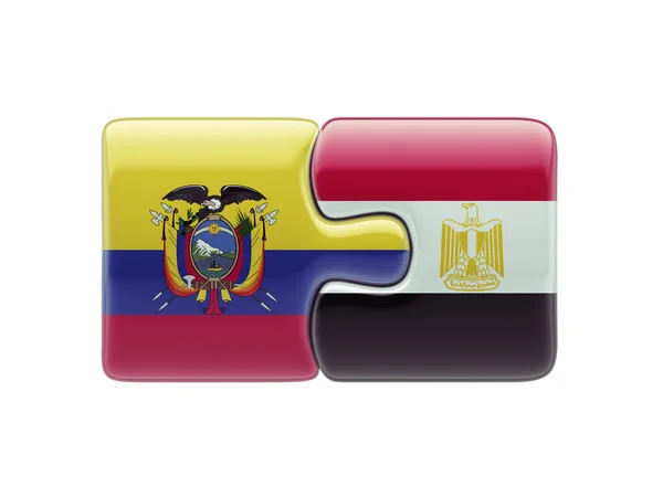 Egypt Ecuador Puzzle Concept — Stock Photo, Image