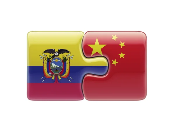 China Ecuador Puzzle Concept — Stock Photo, Image