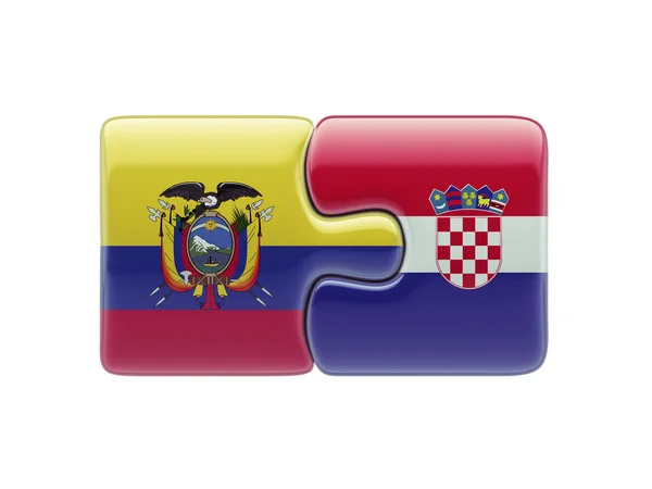 Kroatien ecuador puzzle konzept — Stockfoto