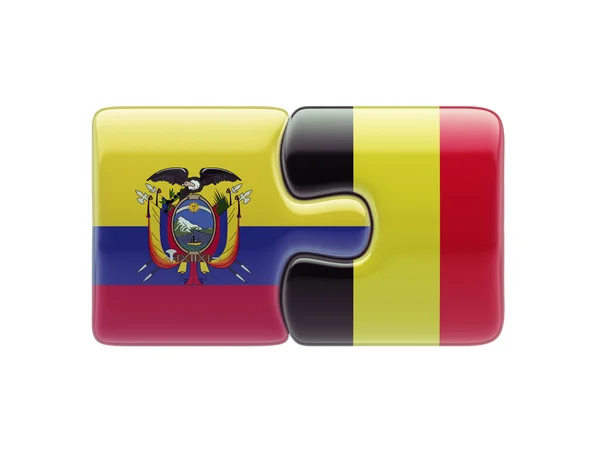Belgien Ecuador Puzzle-Konzept — Stockfoto