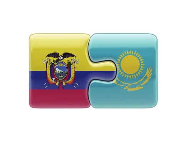 Kazachstán Ekvádor logická koncepce — Stock fotografie