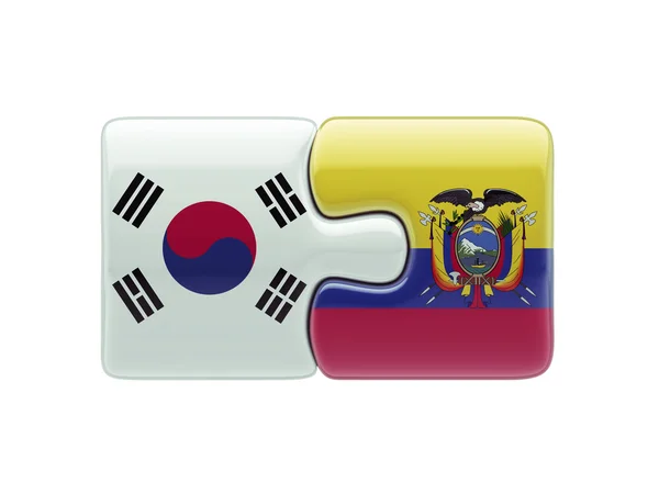 Südkorea Ecuador Puzzle-Konzept — Stockfoto