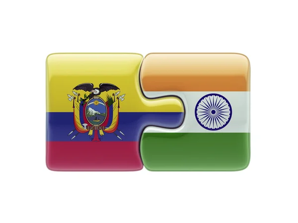 India Ecuador Puzzle Concept — Stock Photo, Image