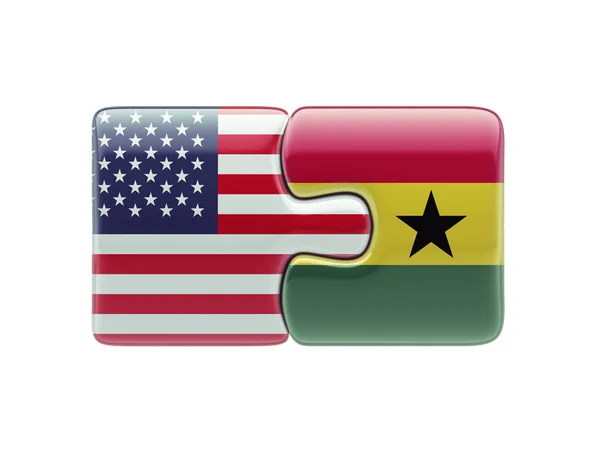 United States Ghana  Puzzle Concept — Stock Photo, Image