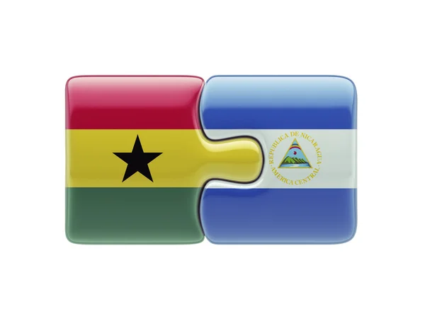 Nicaragua Ghana  Puzzle Concept — Stock Photo, Image