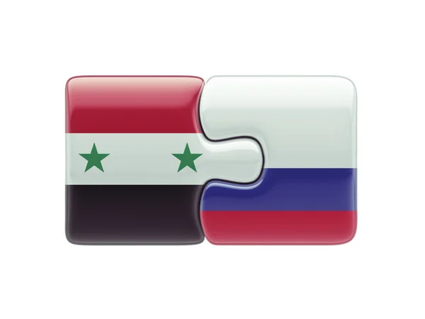 Syria Russia  Puzzle Concept — Stock Photo, Image