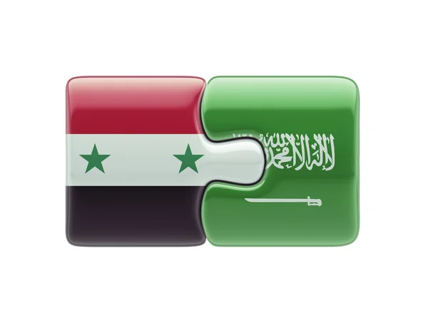 Syria Saudi Arabia  Puzzle Concept — Stock Photo, Image
