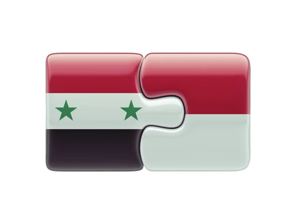 Syria Indonesia  Puzzle Concept — Stock Photo, Image
