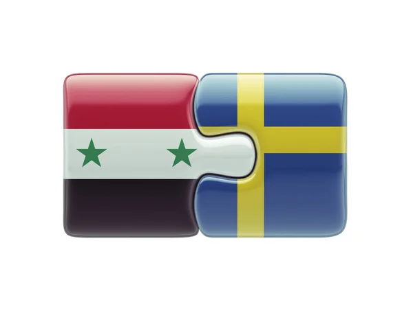 Syria Sweden  Puzzle Concept — Stock Photo, Image
