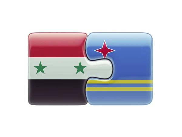 Syria Aruba Puzzle Concept — Stock Photo, Image