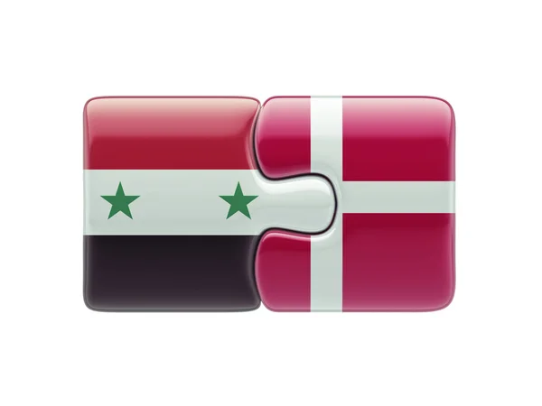 Syria Denmark  Puzzle Concept — Stock Photo, Image