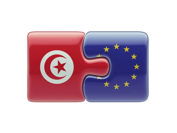 Tunísia Conceito de Puzzle da União Europeia — Fotografia de Stock