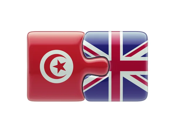 Tunisia United Kingdom  Puzzle Concept — Stock Photo, Image