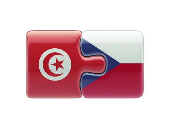 Tunisie République tchèque Puzzle Concept — Photo
