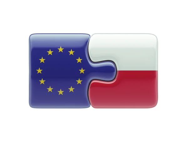 European Union Poland  Puzzle Concept — Stock Photo, Image