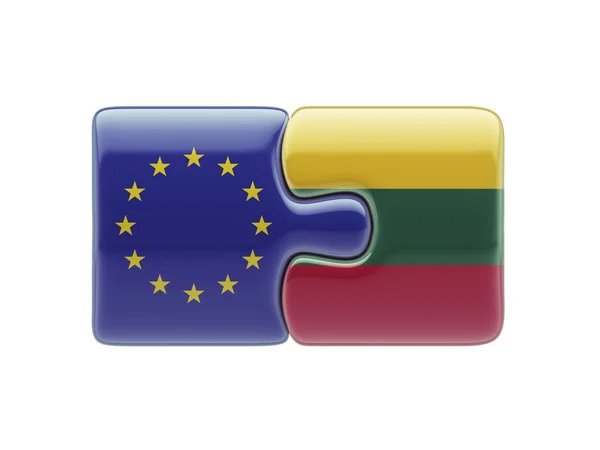 União Europeia Lituânia Puzzle Concept — Fotografia de Stock