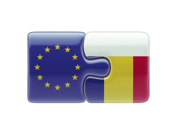 European Union Romania  Puzzle Concept — Stock Photo, Image