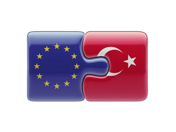 Unione Europea Turchia Puzzle Concept — Foto Stock