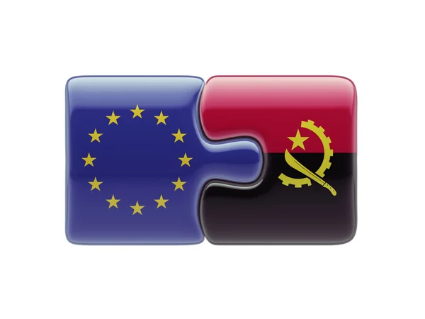 European Union Angola  Puzzle Concept — Stock Photo, Image