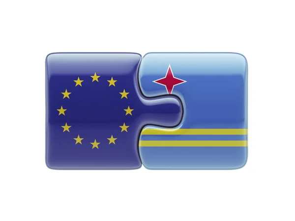 European Union Aruba Puzzle Concept — Stock Photo, Image